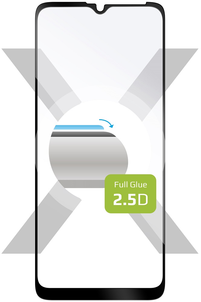 Ochranné tvrzené sklo FIXED Full-Cover pro Motorola Moto E7 Power/E7i Power, lepení přes celý displej, černé