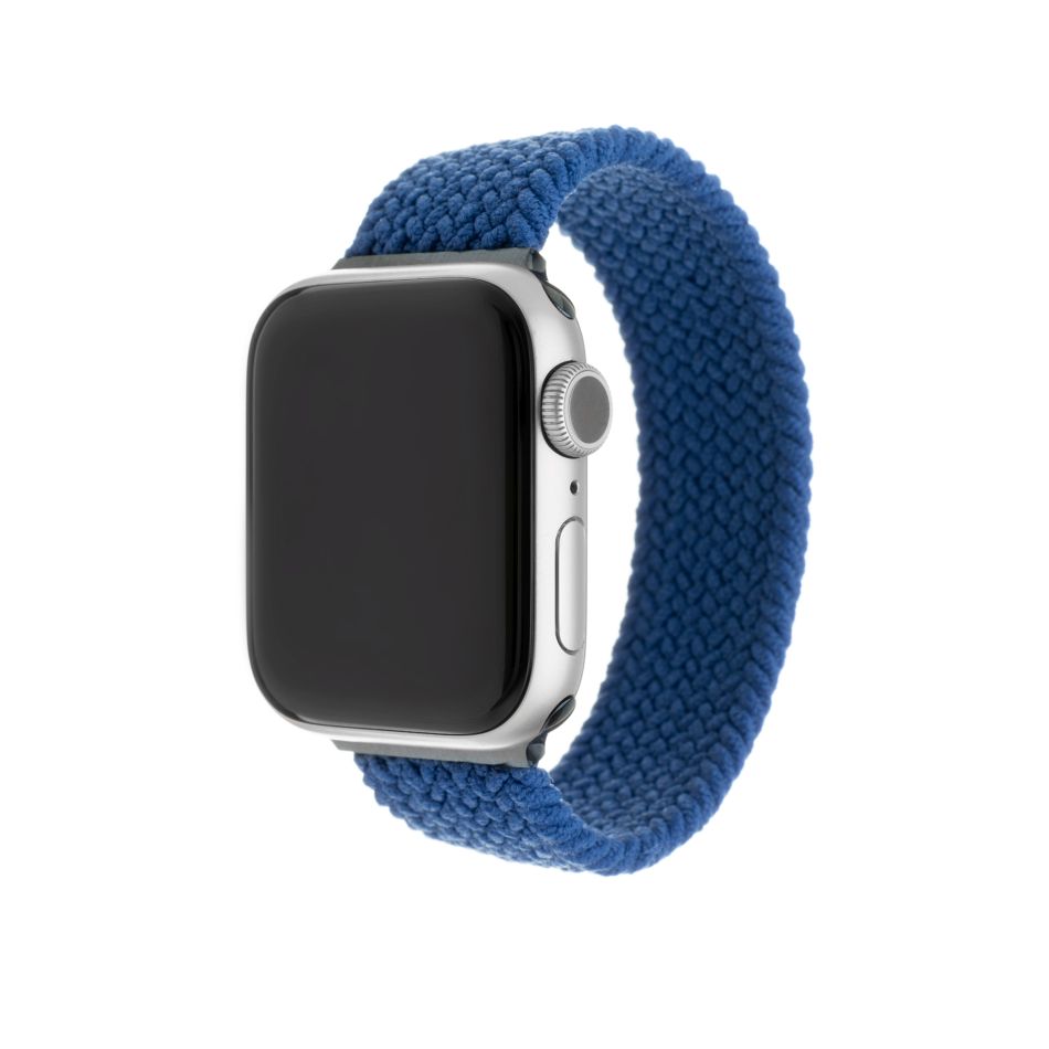 Elastický nylonový řemínek FIXED Nylon Strap pro Apple Watch 42/44mm, velikost L, modrý