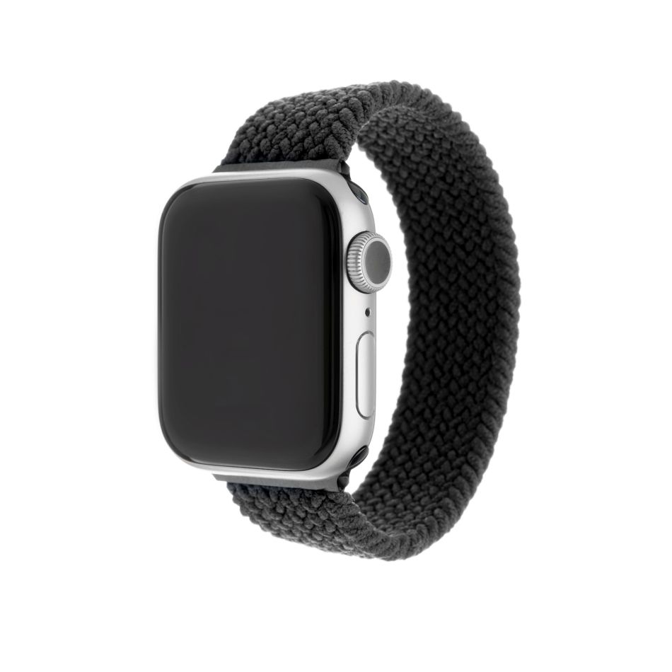 Elastický nylonový řemínek FIXED Nylon Strap pro Apple Watch 38/40mm, velikost XS, černý