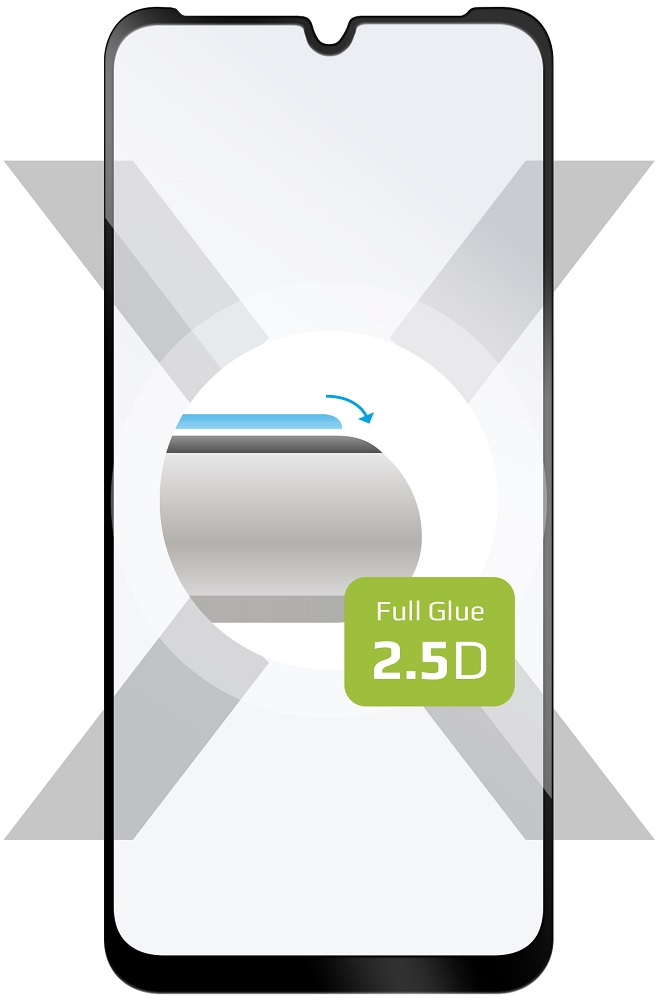 Levně tvrzené sklo pro mobilní telefon Ochranné tvrzené sklo Fixed Full-cover pro Motorola Moto E6i, lepení přes celý displej, černé