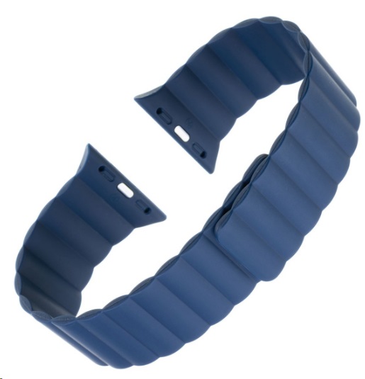 Silikonový řemínek FIXED Magnetic Strap s magnetickým zapínáním pro Apple Watch 42 mm/44 mm, modrý