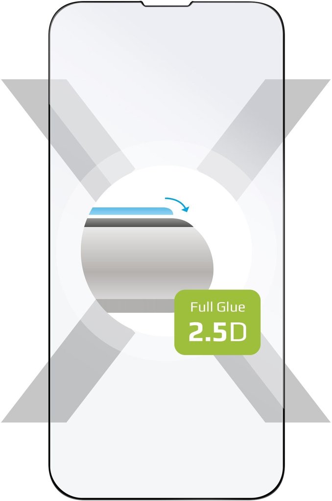 Levně tvrzené sklo pro mobilní telefon Ochranné tvrzené sklo Fixed Full-cover pro iPhone 13/13 Pro, lepení přes celý displej, černé