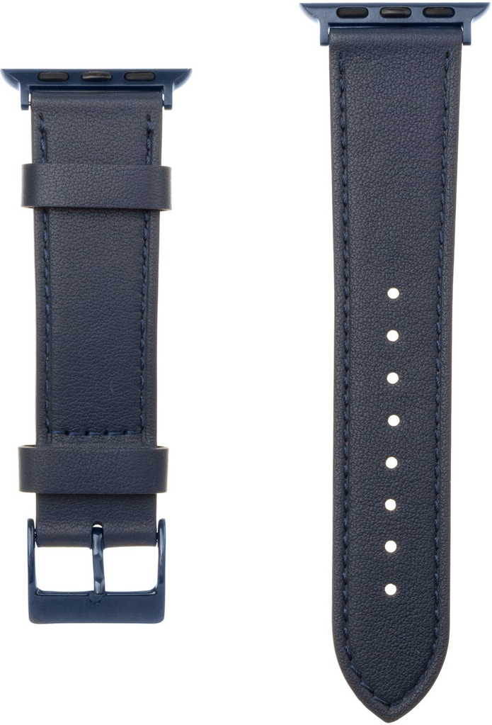 Levně Kožený řemínek Fixed Leather Strap pro Apple Watch 42/44/45 mm, modrý