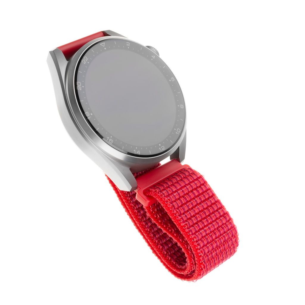 Levně Nylonový řemínek Fixed Nylon Strap s Quick Release 20mm pro smartwatch, červený