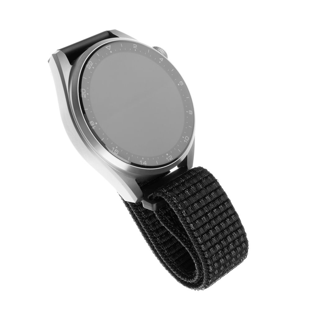 Levně Nylonový řemínek Fixed Nylon Strap s Quick Release 20mm pro smartwatch, reflexně černý