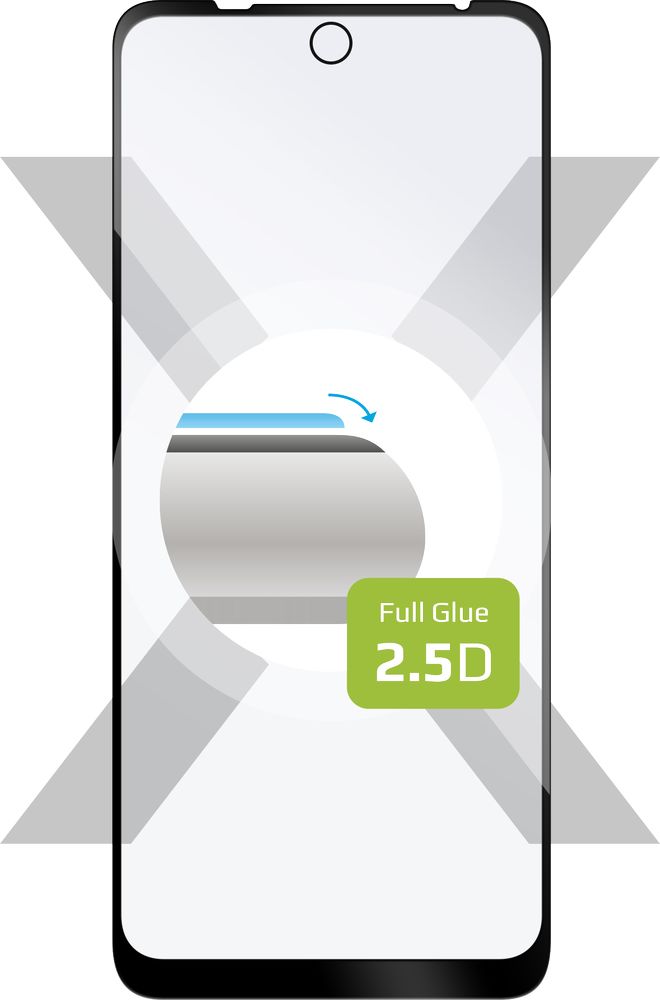Levně tvrzené sklo pro mobilní telefon Ochranné tvrzené sklo Fixed Full-cover pro Motorola Moto E40, lepení přes celý displej, černé