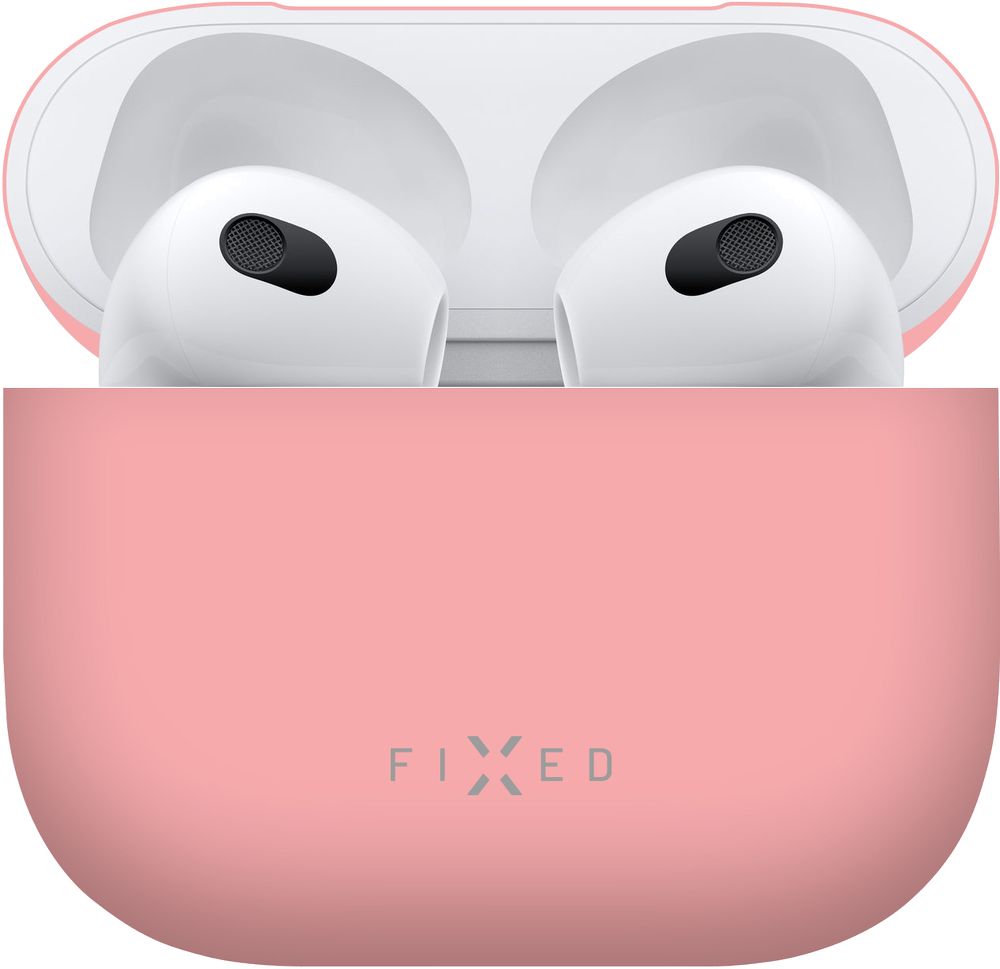 Levně Ultratenké silikonové pouzdro Fixed Silky pro Apple Airpods 3, růžové