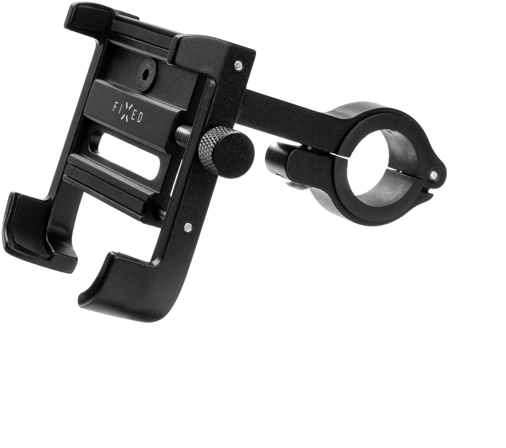 Hliníkový držák mobilního telefonu na kolo FIXED Bikee ALU 2 s otočnou hlavou, černý + DOPRAVA ZDARMA