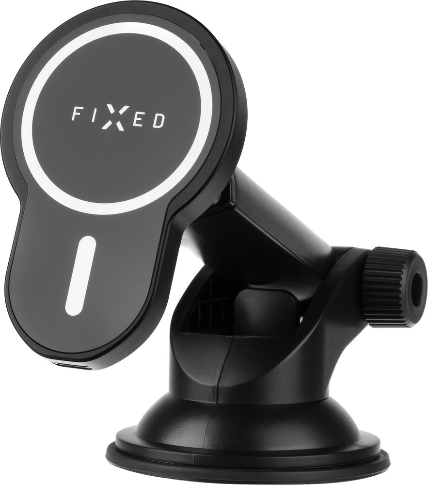 Levně držák na mobil Držák s bezdrátovým nabíjením Fixed Magclick Xl s podporou uchycení Magsafe, na sklo nebo palubní desku, 15W, černý
