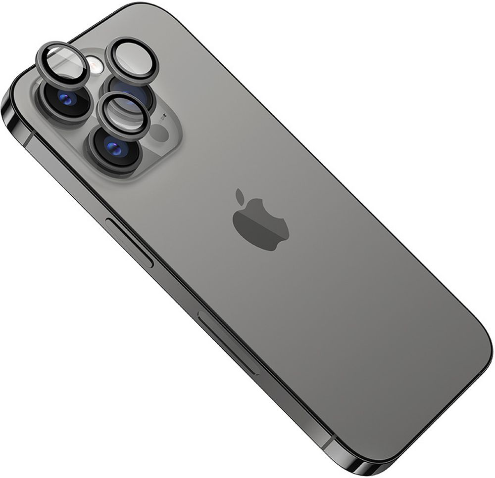 Ochranná skla čoček fotoaparátů FIXED Camera Glass pro Apple iPhone 11/12/12 Mini, space gray