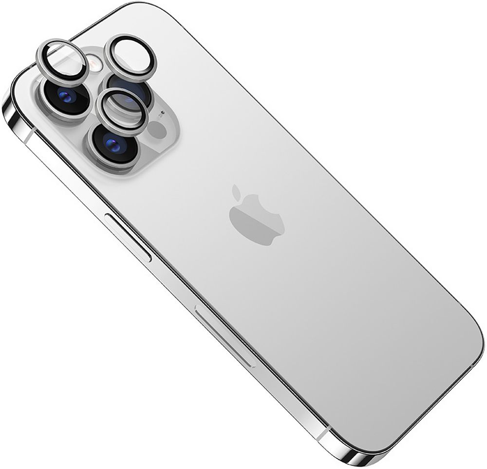 Levně tvrzené sklo pro mobilní telefon Ochranná skla čoček fotoaparátů Fixed Camera Glass pro Apple iPhone 13/13 Mini, stříbrná