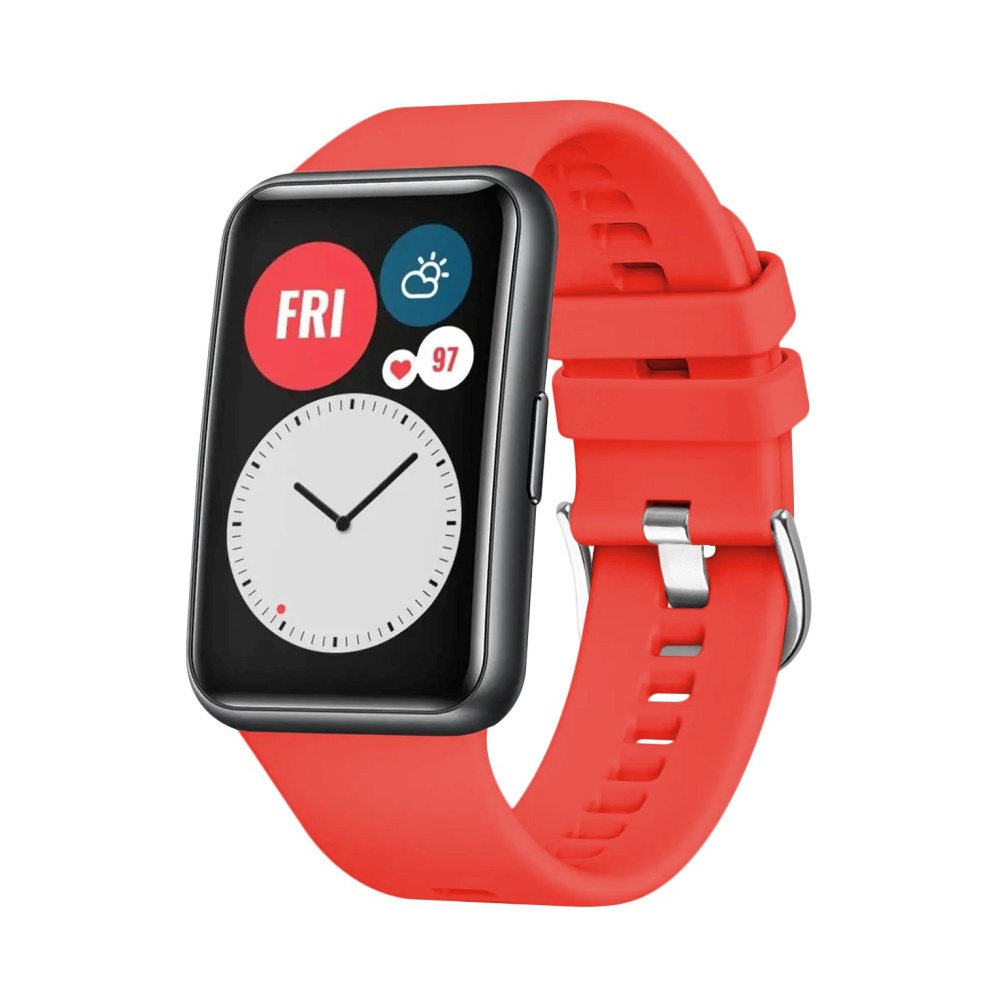 Levně Silikonový řemínek Fixed Silicone Strap pro Huawei Watch Fit, červený
