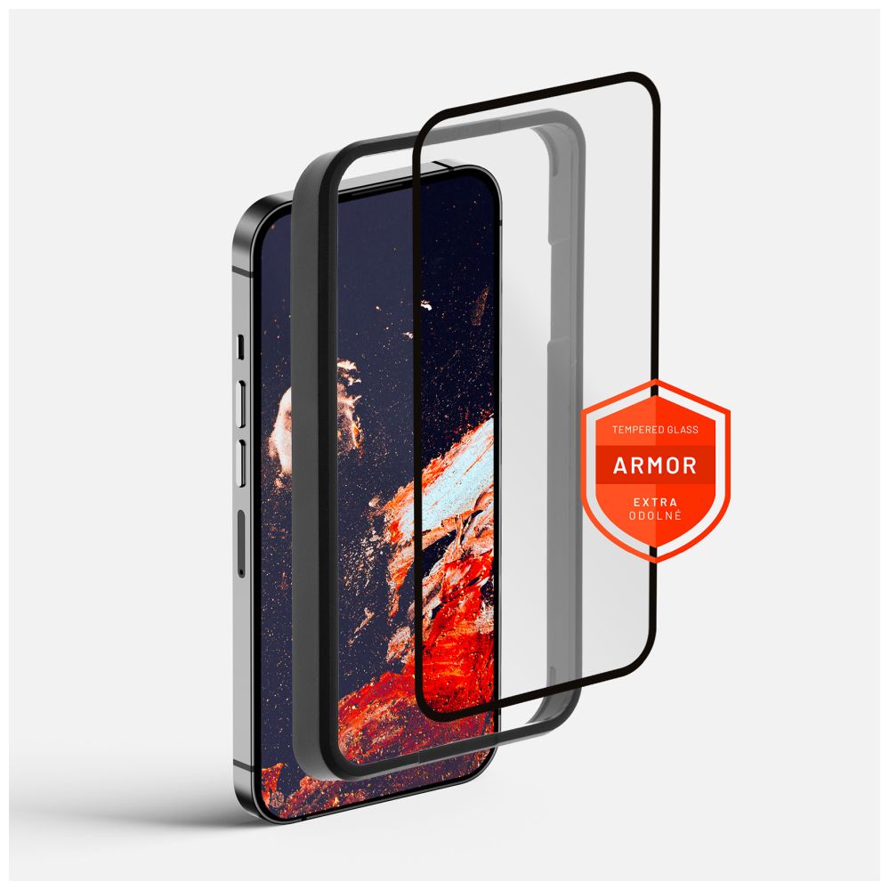 Levně tvrzené sklo pro mobilní telefon Prémiové ochranné tvrzené sklo Fixed Armor s aplikátorem pro Apple iPhone 7/8/SE (2020/2022), černé