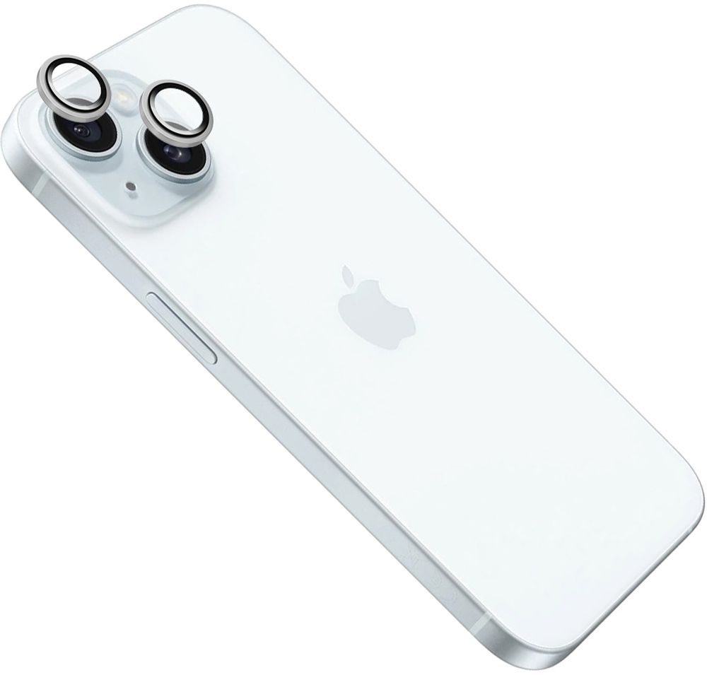Levně pouzdro na mobil Ochranná skla čoček fotoaparátů Fixed Camera Glass pro Apple iPhone 15/15 Plus, stříbrná