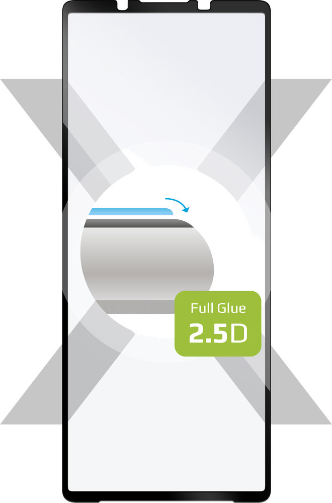 Ochranné tvrzené sklo FIXED Full-Cover pro Sony Xperia 5 V, lepení přes celý displej, černé