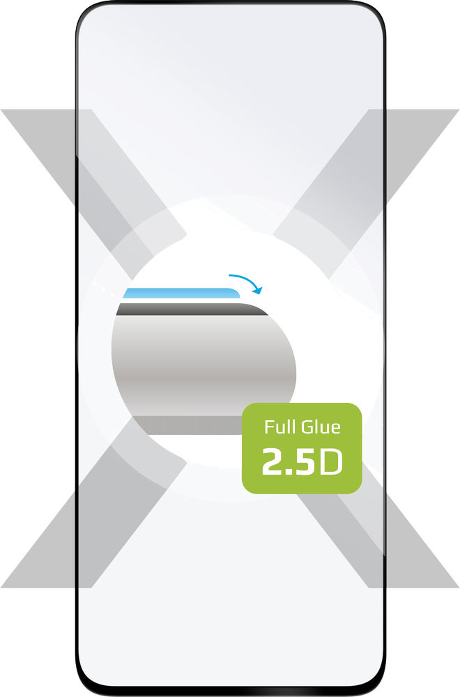Ochranné tvrzené sklo Fixed Full-Cover pro Honor X7b, lepení přes celý displej, černé