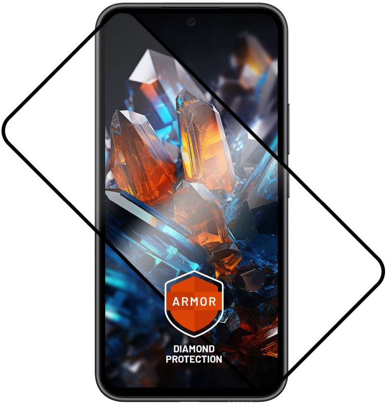 tvrzené sklo pro mobilní telefon Prémiové ochranné tvrzené sklo Fixed Armor s aplikátorem pro Samsung Galaxy A55 5G, černé