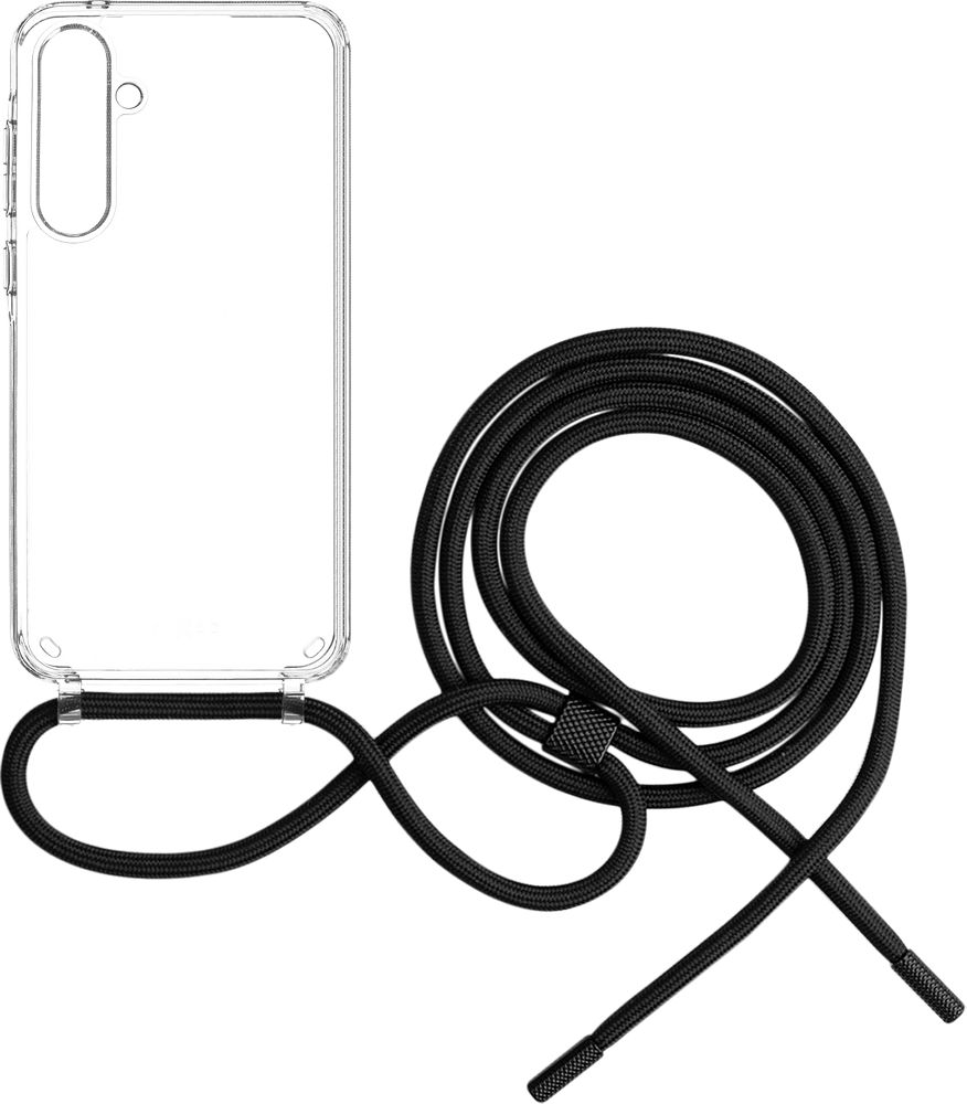 pouzdro na mobil Pouzdro Fixed Pure Neck s černou šňůrkou na krk pro Samsung Galaxy A35 5G