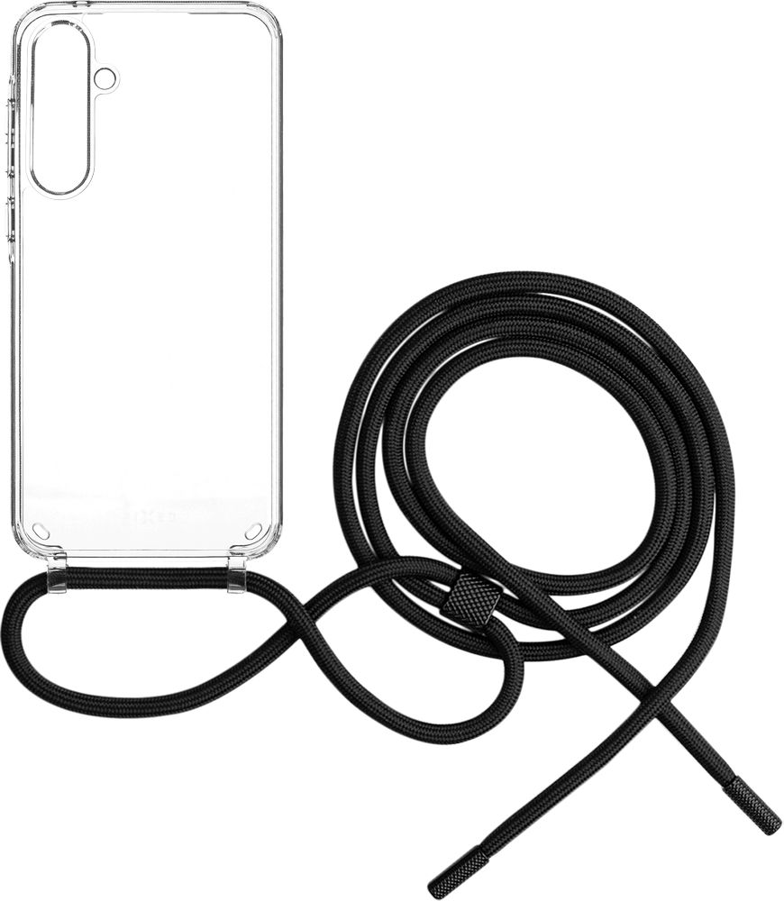 pouzdro na mobil Pouzdro Fixed Pure Neck s černou šňůrkou na krk pro Samsung Galaxy A55 5G