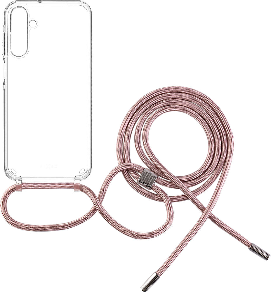 pouzdro na mobil Pouzdro Fixed Pure Neck s růžovou šňůrkou na krk pro Samsung Galaxy A15/a15 5G