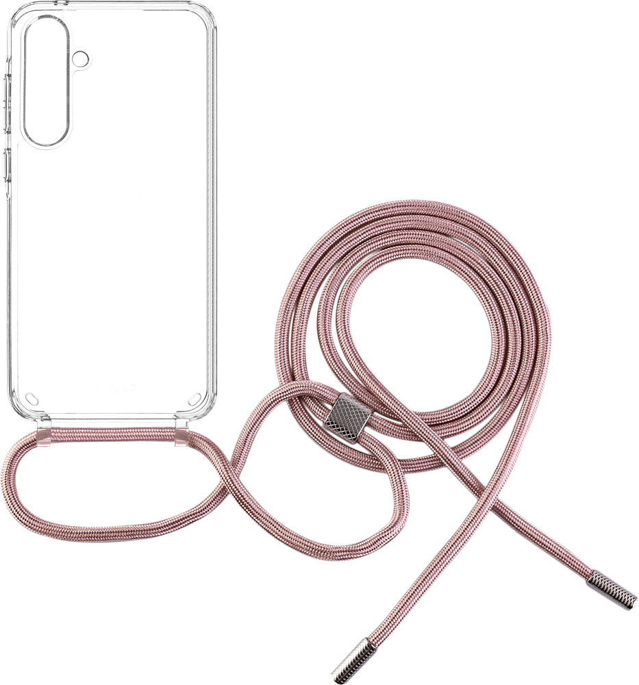 pouzdro na mobil Pouzdro Fixed Pure Neck s růžovou šňůrkou na krk pro Samsung Galaxy A35 5G