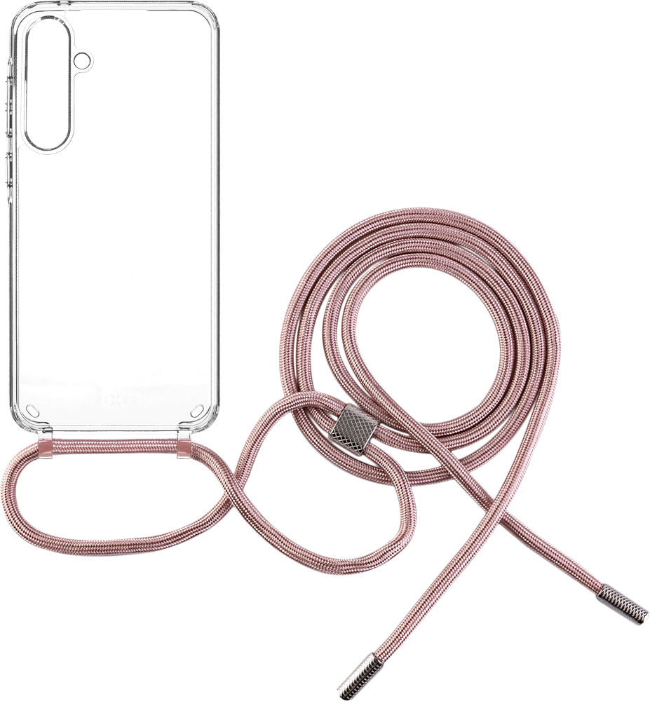 pouzdro na mobil Pouzdro Fixed Pure Neck s růžovou šňůrkou na krk pro Samsung Galaxy A55 5G