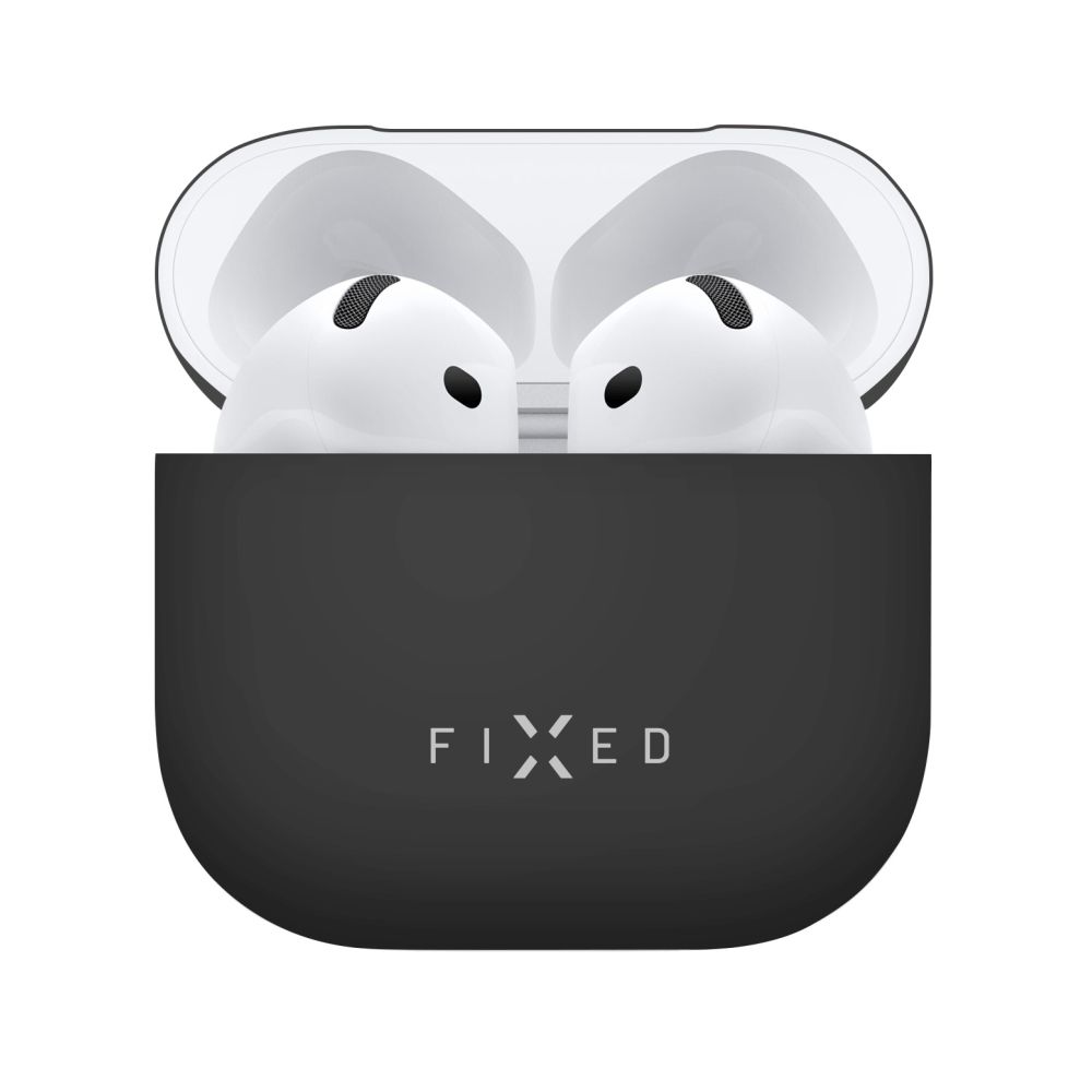 pouzdro na tablet Ultratenké silikonové pouzdro Fixed Silky pro Apple Airpods 4, černé