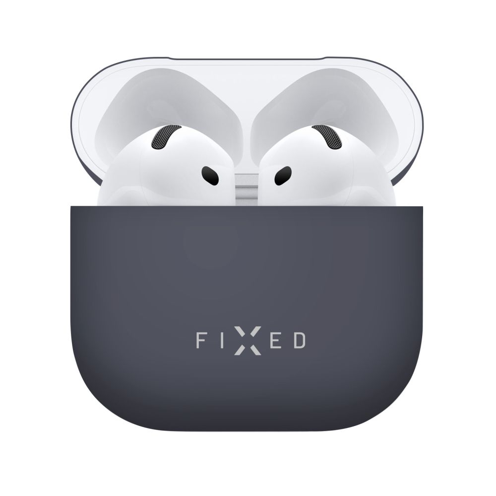 pouzdro na tablet Ultratenké silikonové pouzdro Fixed Silky pro Apple Airpods 4, modré