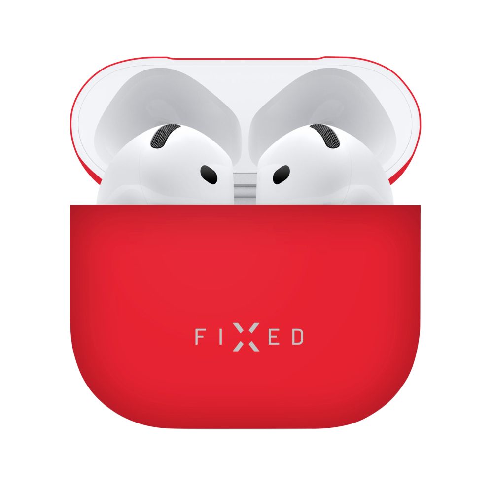 pouzdro na tablet Ultratenké silikonové pouzdro Fixed Silky pro Apple Airpods 4, červené