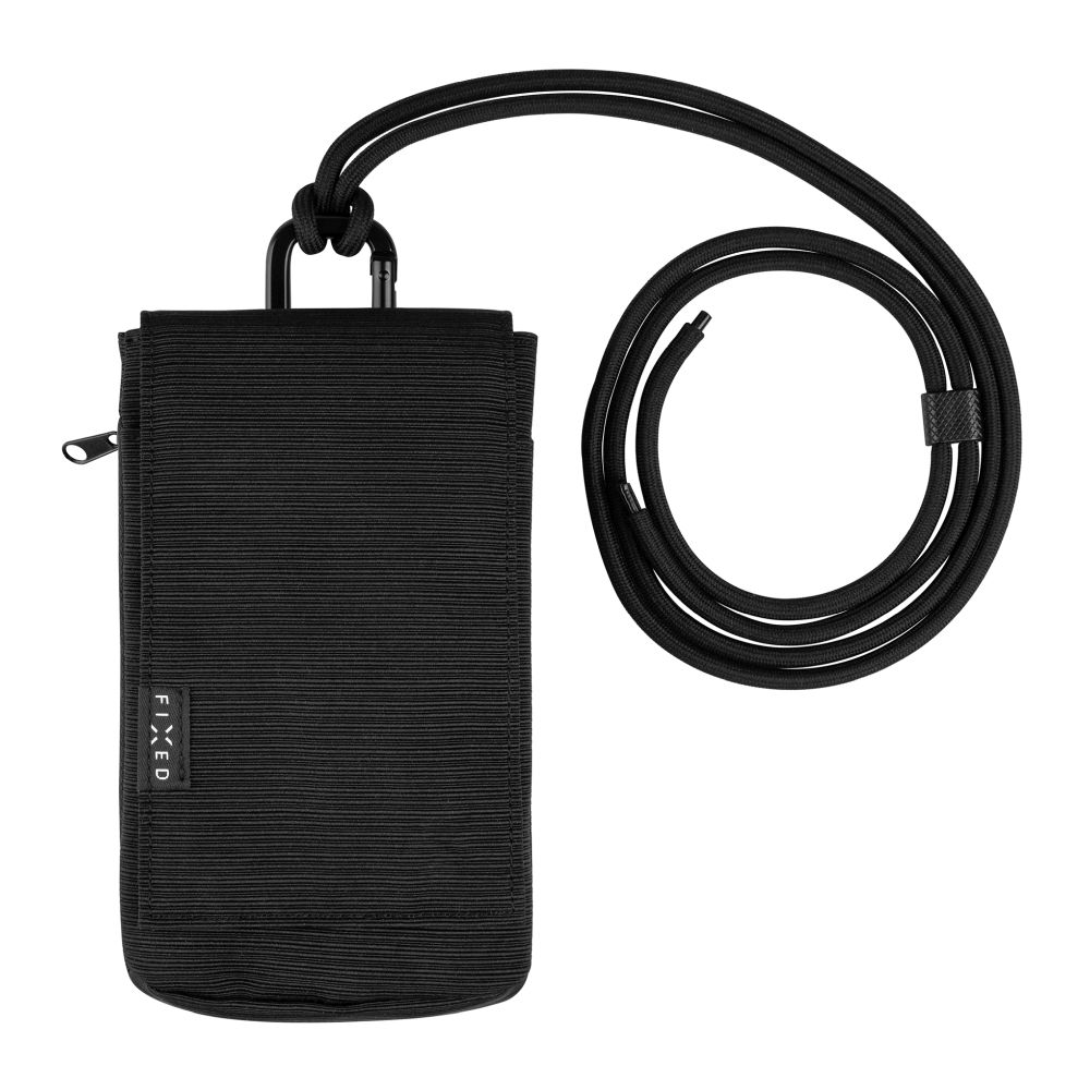 pouzdro na mobil Taštička přes rameno s kapsou Fixed Camino Case pro mobilní telefony do 7", černá