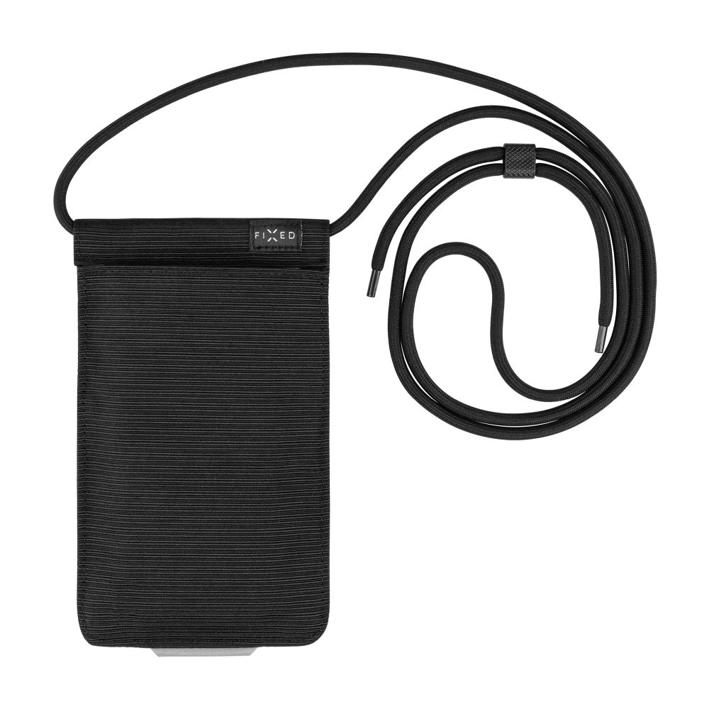 pouzdro na mobil Taštička přes rameno s kapsou Fixed Camino Sling pro mobilní telefony do 7", černá
