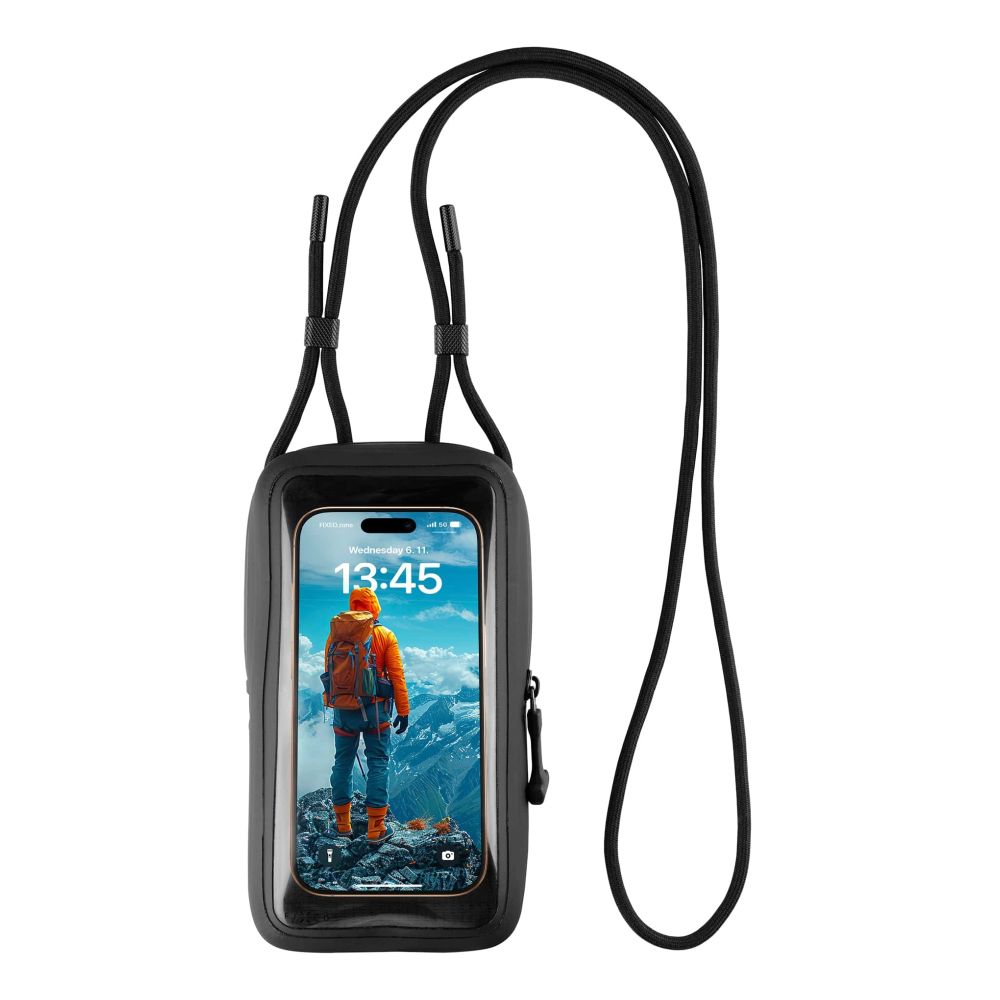 pouzdro na mobil Voděodolné pouzdro na mobilní telefon Fixed Dry Case z hypalonu s certifikací Ipx8, černé