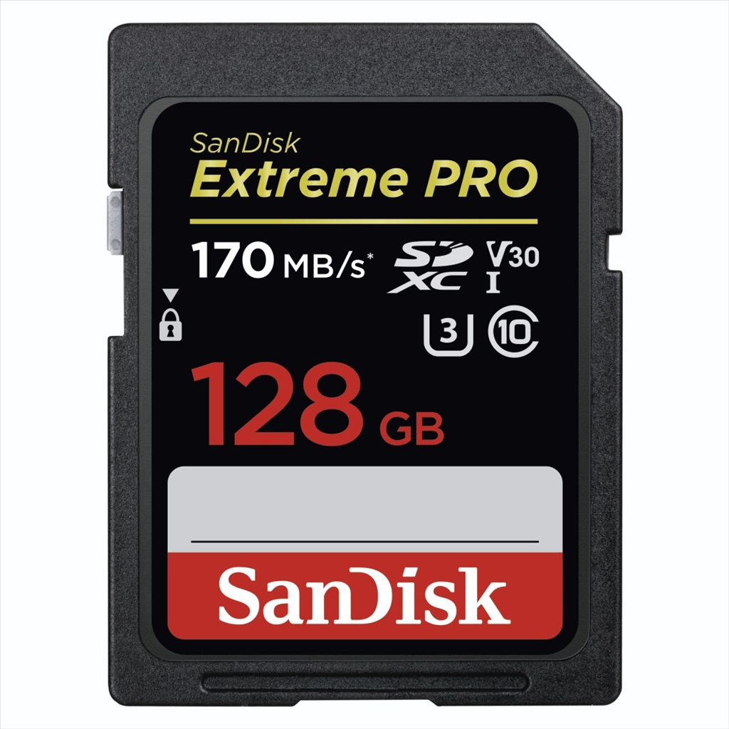 SanDisk SDXC Extreme Pro 128GB 170MB/s class 10 UHS-I U3 V30 (SDSDXXY-128G-GN4IN)