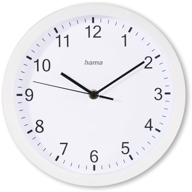 Hama Elba, nástěnné hodiny, 25 cm, tichý chod, bílé