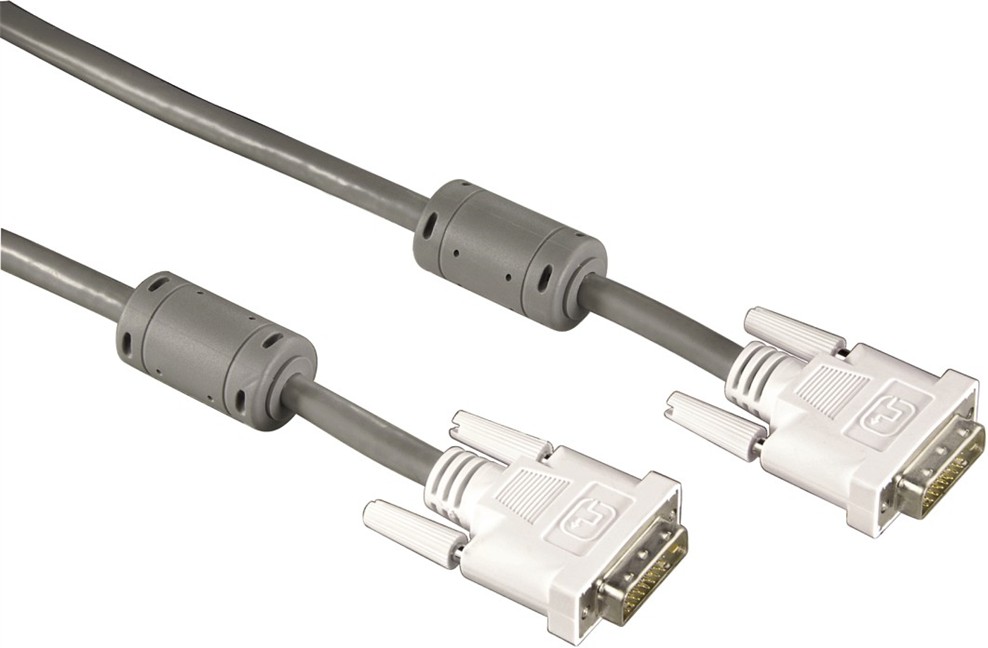 Levně Hama Dvi kabel Dvi propojovací kabel, Dual link (24pin. digital, 1pin. analog), 1.8m, šedá