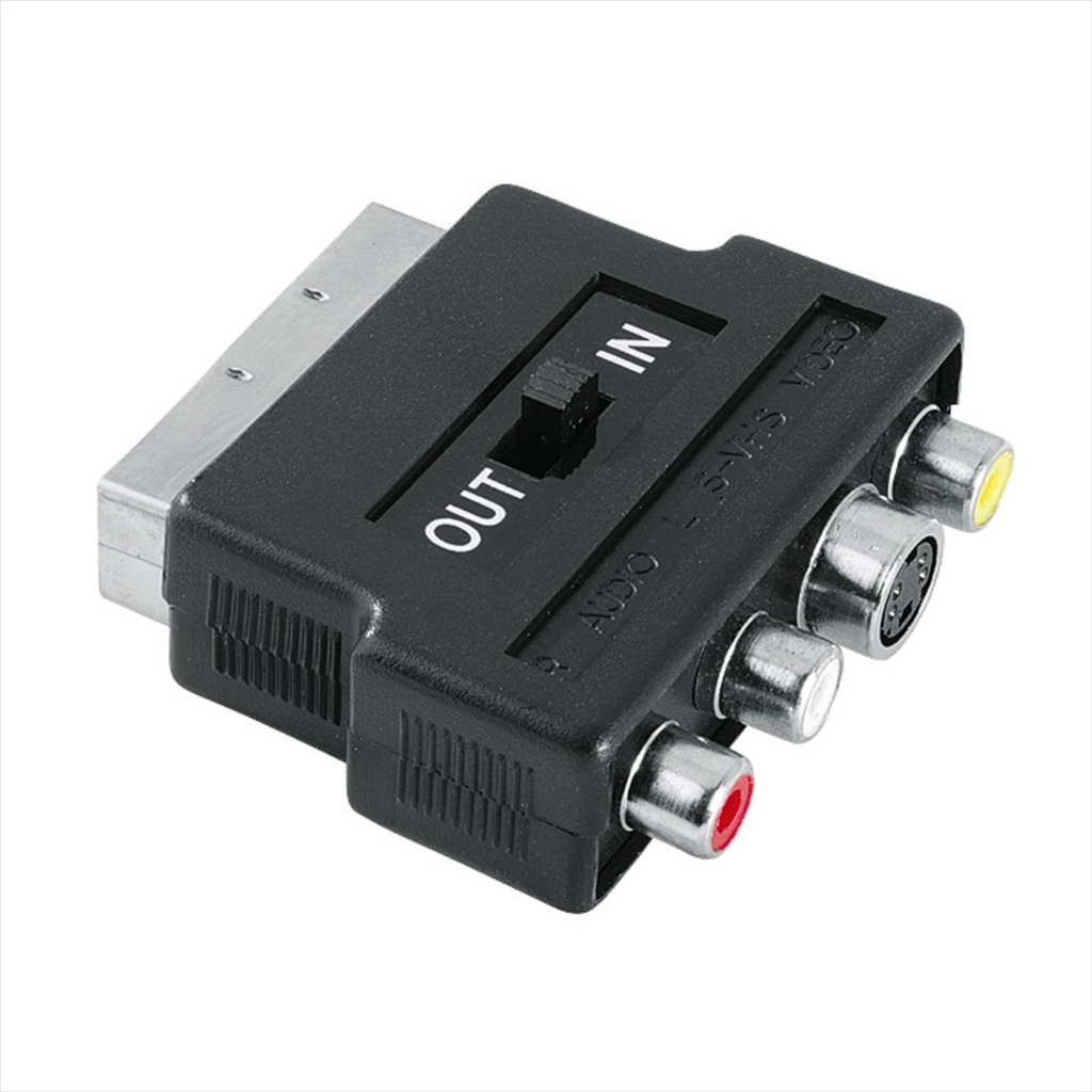 Hama redukce SCART vidlice - 3 cinch AV + S-video zásuvka, IN/OUT