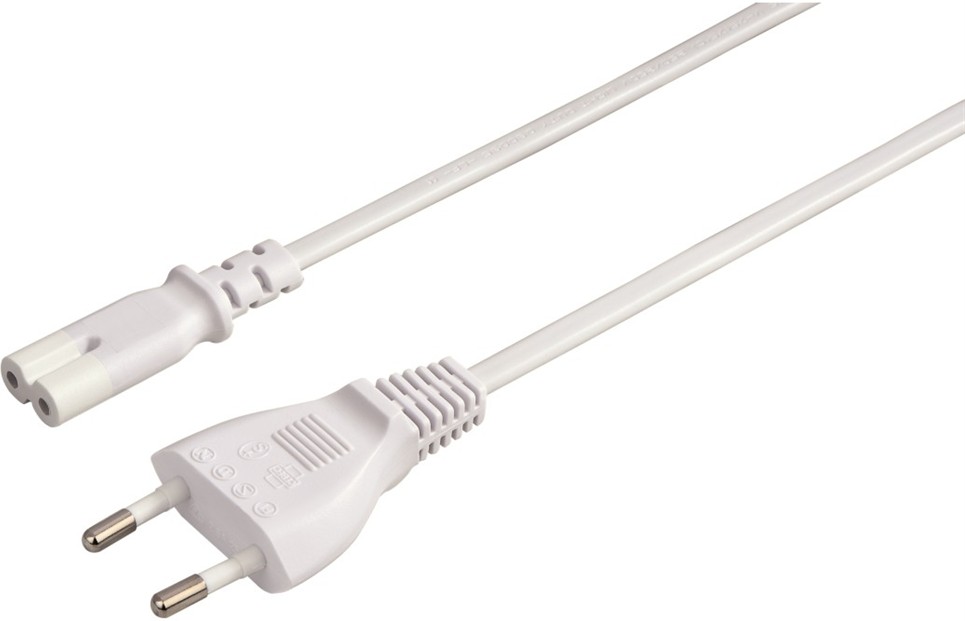 Levně Hama napájecí kabel síťový napájecí kabel, 2pólová vidlice, 5 m, bílý