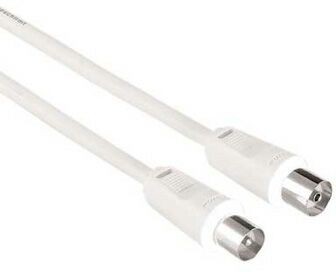 Levně Hama koaxiální kabel anténní kabel 75dB, bílý, 1,5m, sáček (45160)