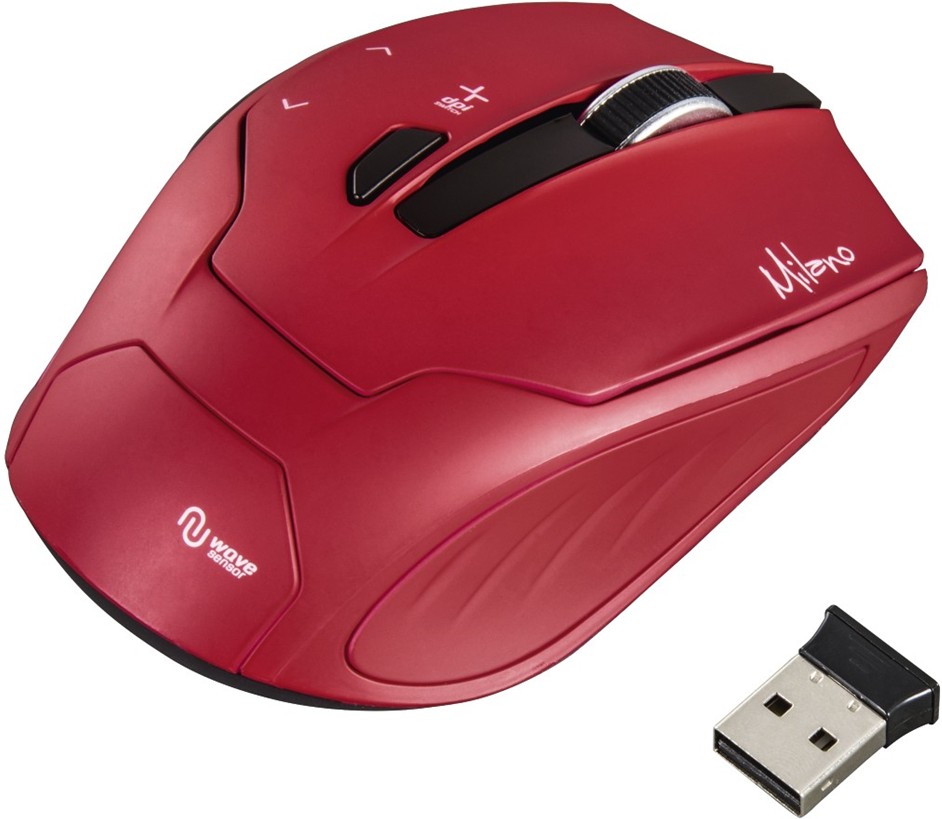 Levně Hama myš Milano optická bezdrátová myš, červená