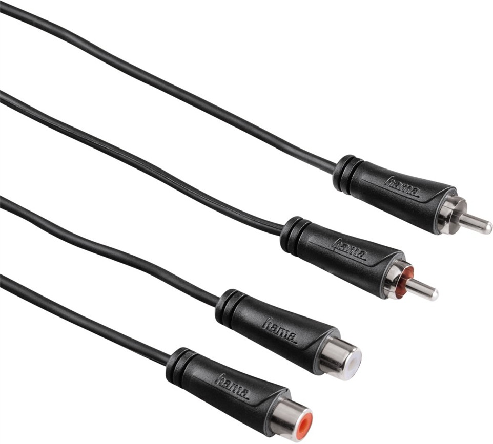 Hama prodlužovací audio kabel, 2 cinch - 2 cinch, 1*, 3 m