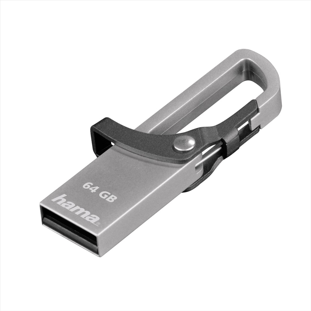 Levně Hama Usb flash disk flashPen "Hook-Style" 64 Gb 15 Mb/s, šedá