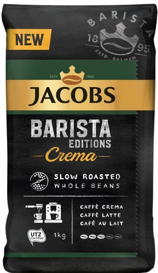 Levně Jacobs Barista Crema, zrnková káva, 1000g