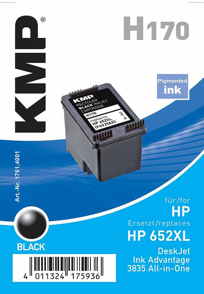 Levně Kmp inkoust H170 (HP 652 Black)