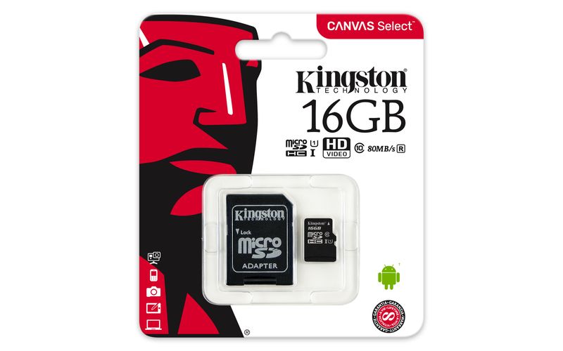 Levně Kingston paměťová karta microSDHC 16Gb Uhs-i U1 Sdcs/16gb