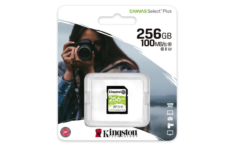 Kingston 256GB SDCanvas Select Plus (SDXC) 100R 85W Class 10 UHS-I