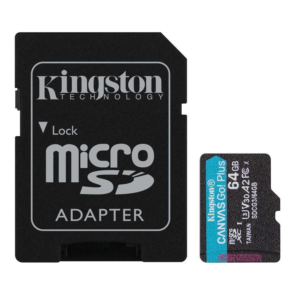 Kingston paměťová karta 64Gb microSDXC A2 U3 V30 170Mb/s + adapt