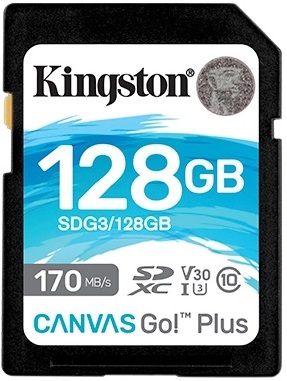 Levně Kingston paměťová karta U3 V30 170/90MB/s 128Gb Sdxc