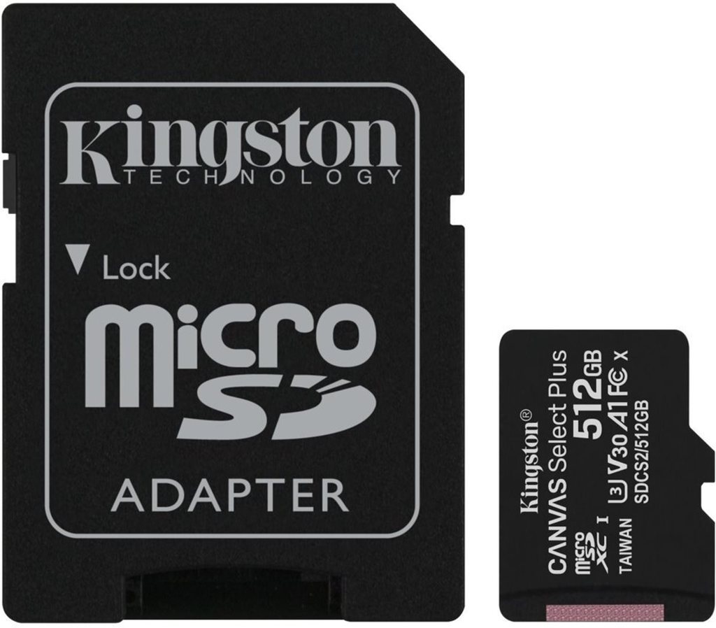 Levně Kingston paměťová karta microSDXC 512Gb A1 Cl10 100Mb/s