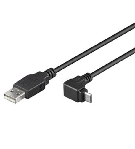 Levně Usb kabel Usb datový kabel Premiumcord s konektorem microUSB, lomený 90°, 1,8m, bulk