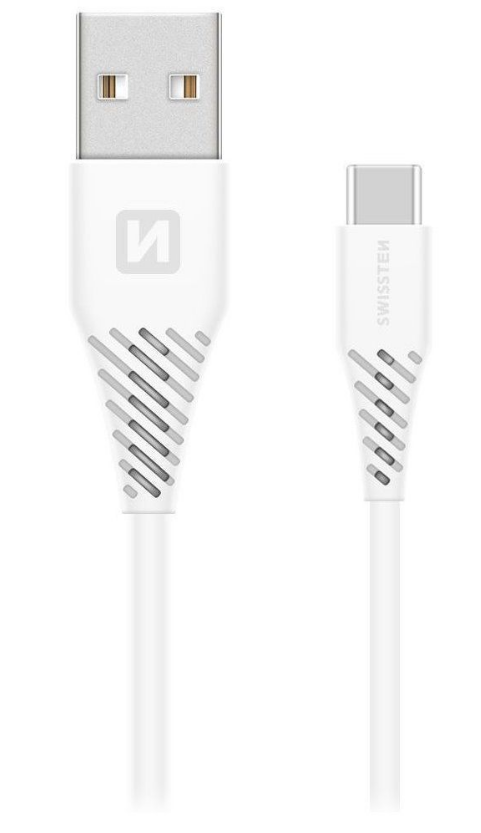 Swissten Datový kabel USB - C 3.1, bílý, 1,5m